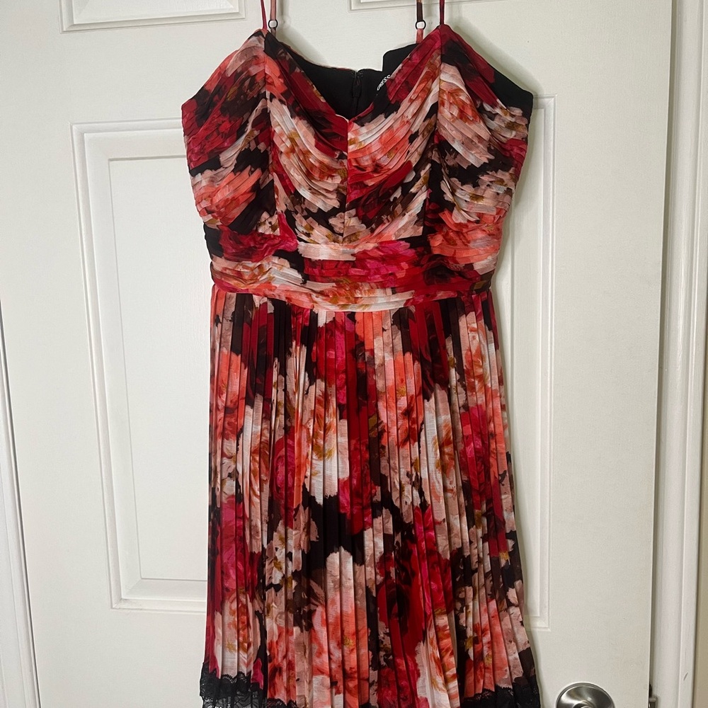 Express Pink Red and Black Spaghetti Strap Sundress